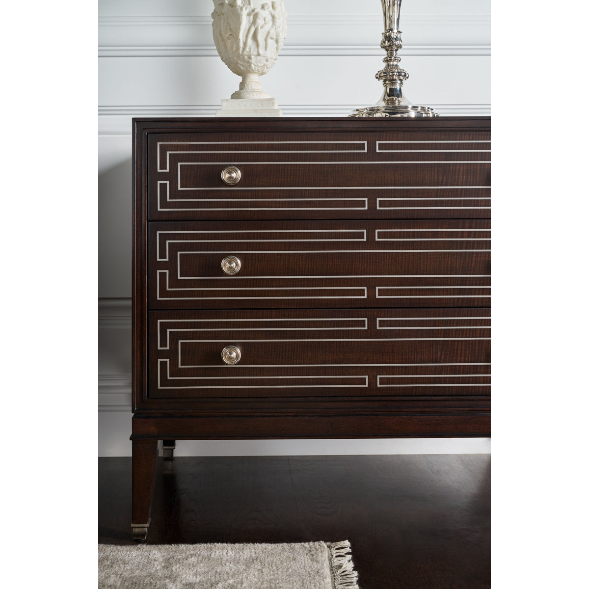 Spencer London 3 - Drawer Solid Wood Nightstand
