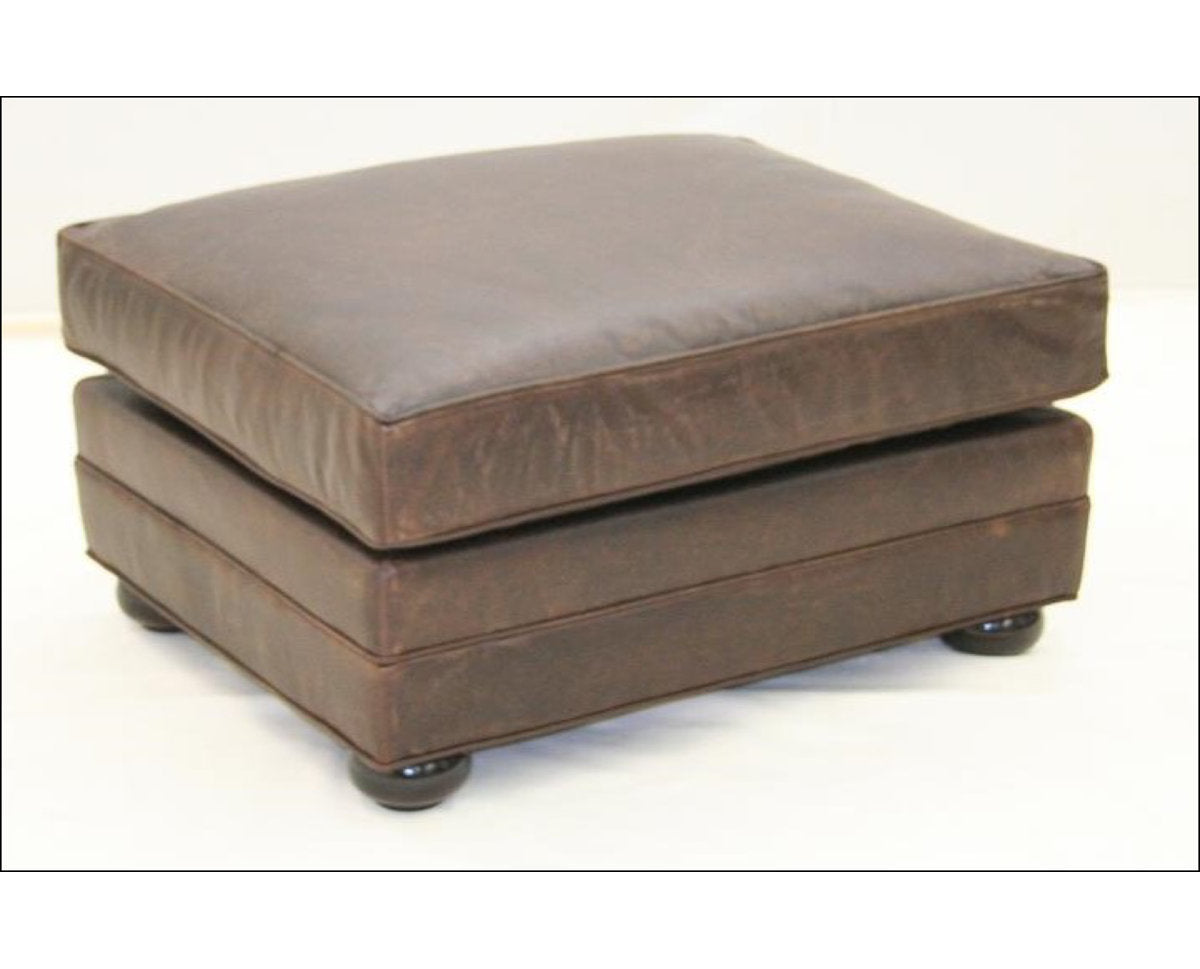 Square Leather Ottoman