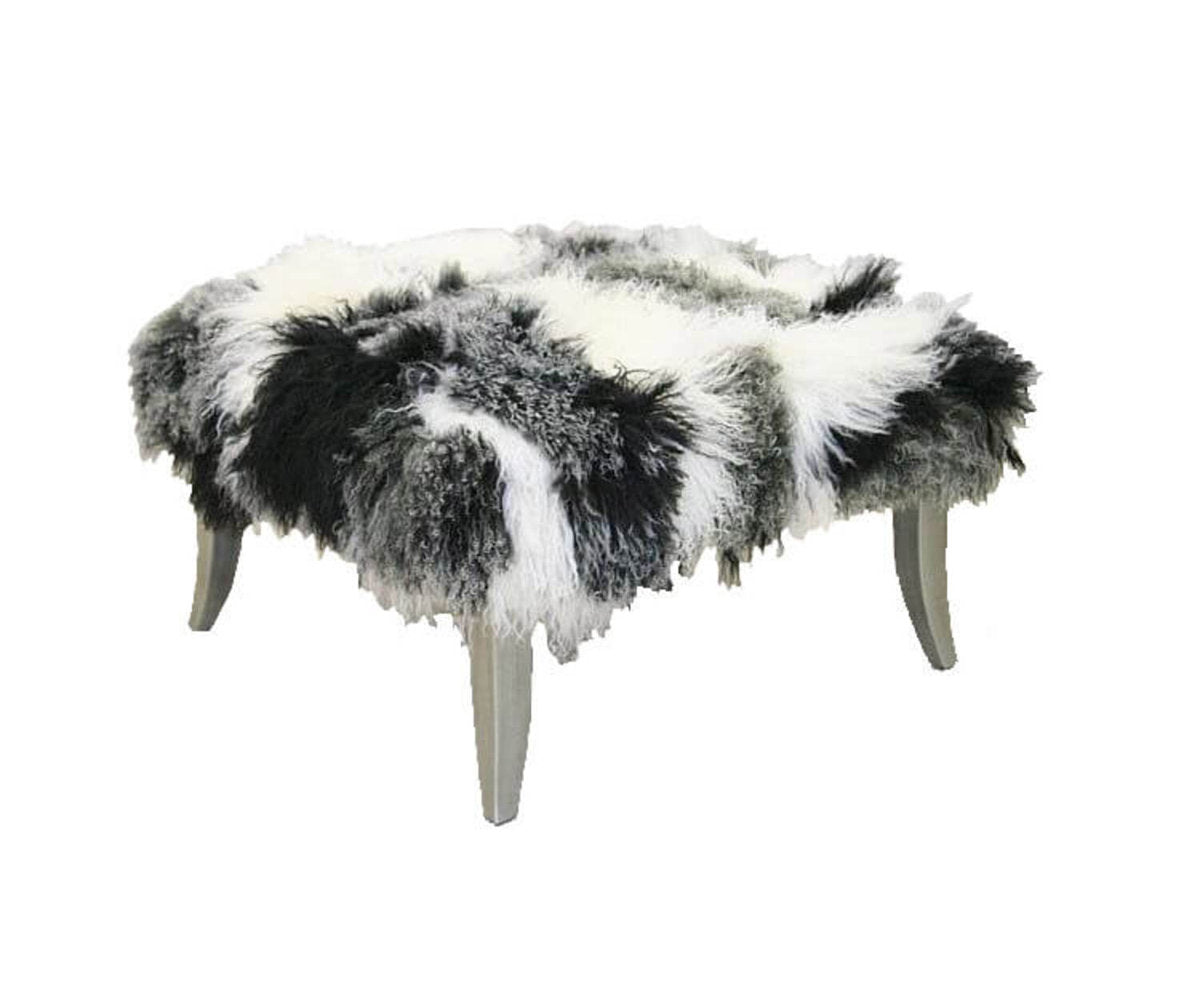 Square Leather Ottoman