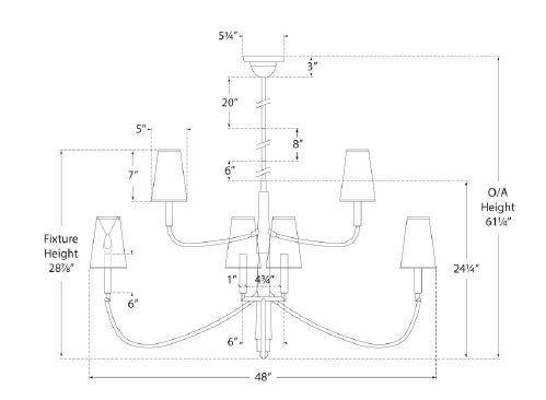 Thomas O'Brien Farlane Large Chandelier