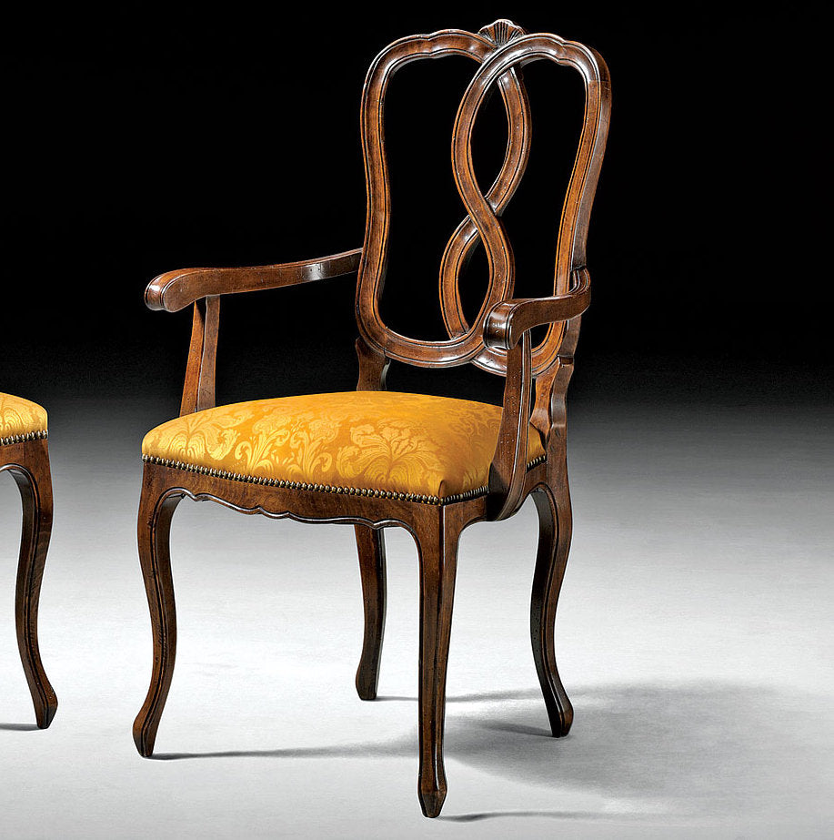 Upholstered Arm Chair in Gold/Brown