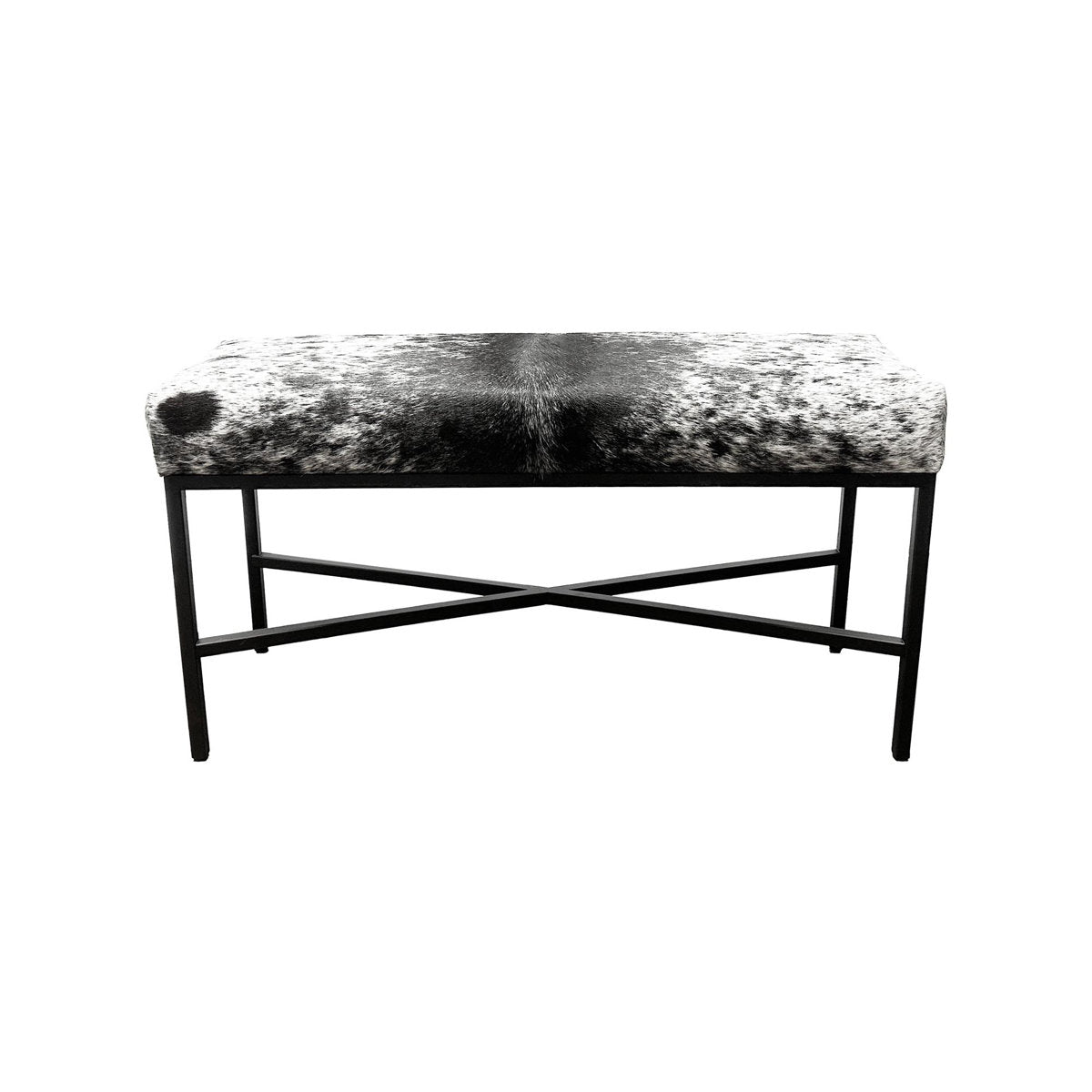 Upholstered Cowhide Bench