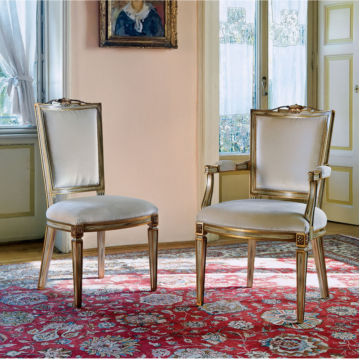 Upholstered Side Chair in Gray