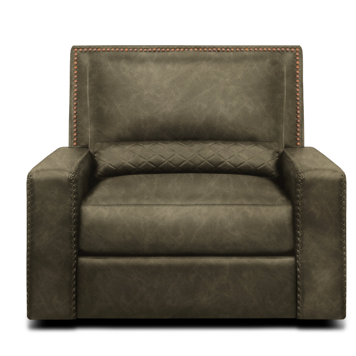 Urban Cowboy Leather Swivel Chair And A Half Chair with Ottoman