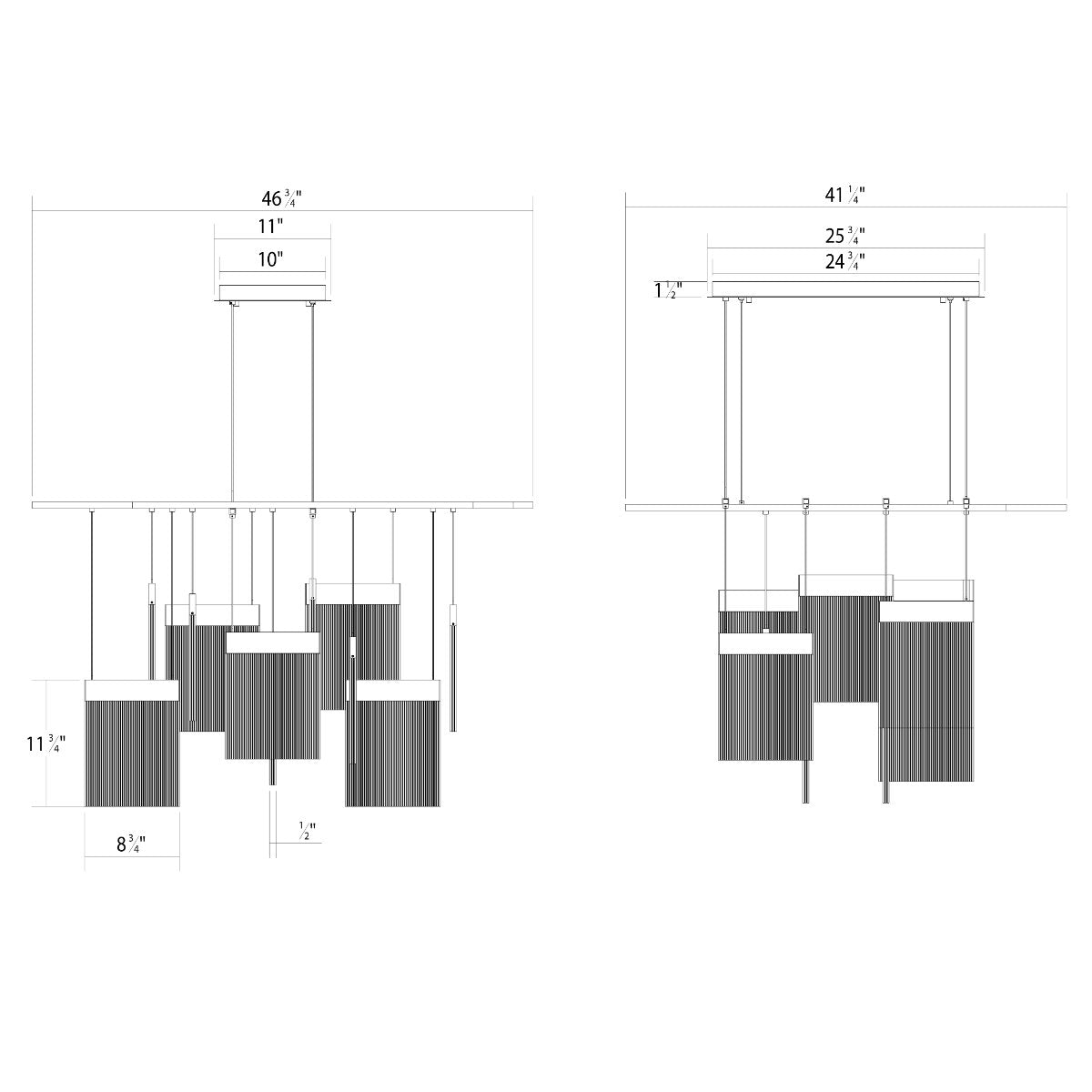 V Panels 11 - Light LED Chandelier