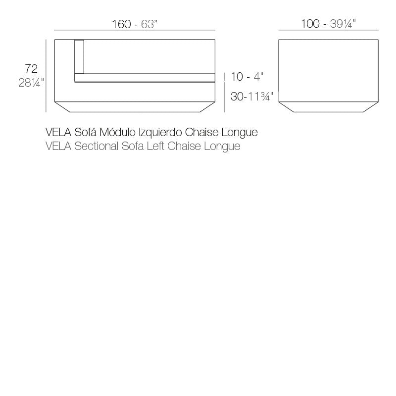 Vela - Modular Sofa Left Chaise Lounge - Basic