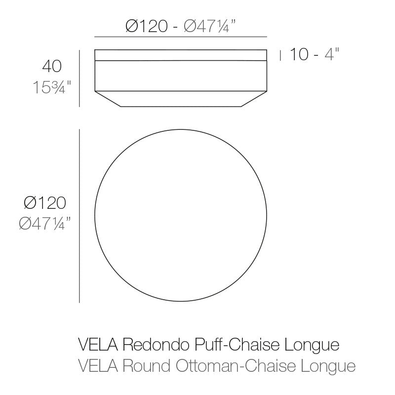 Vela - Round Ottoman - 47.25"Dia - Basic