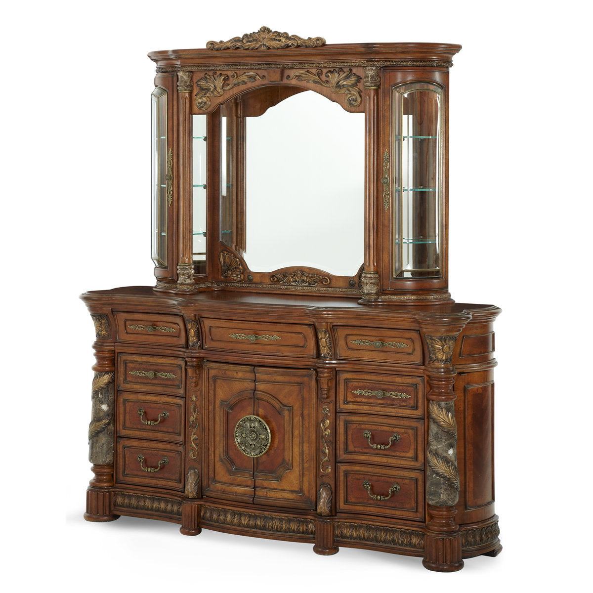 Villa Valencia Dresser & Mirror Set