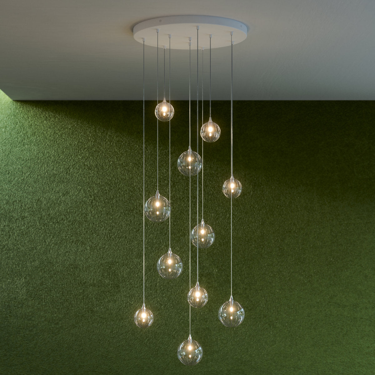Vine 11 Clear Glass Pendants Chandelier