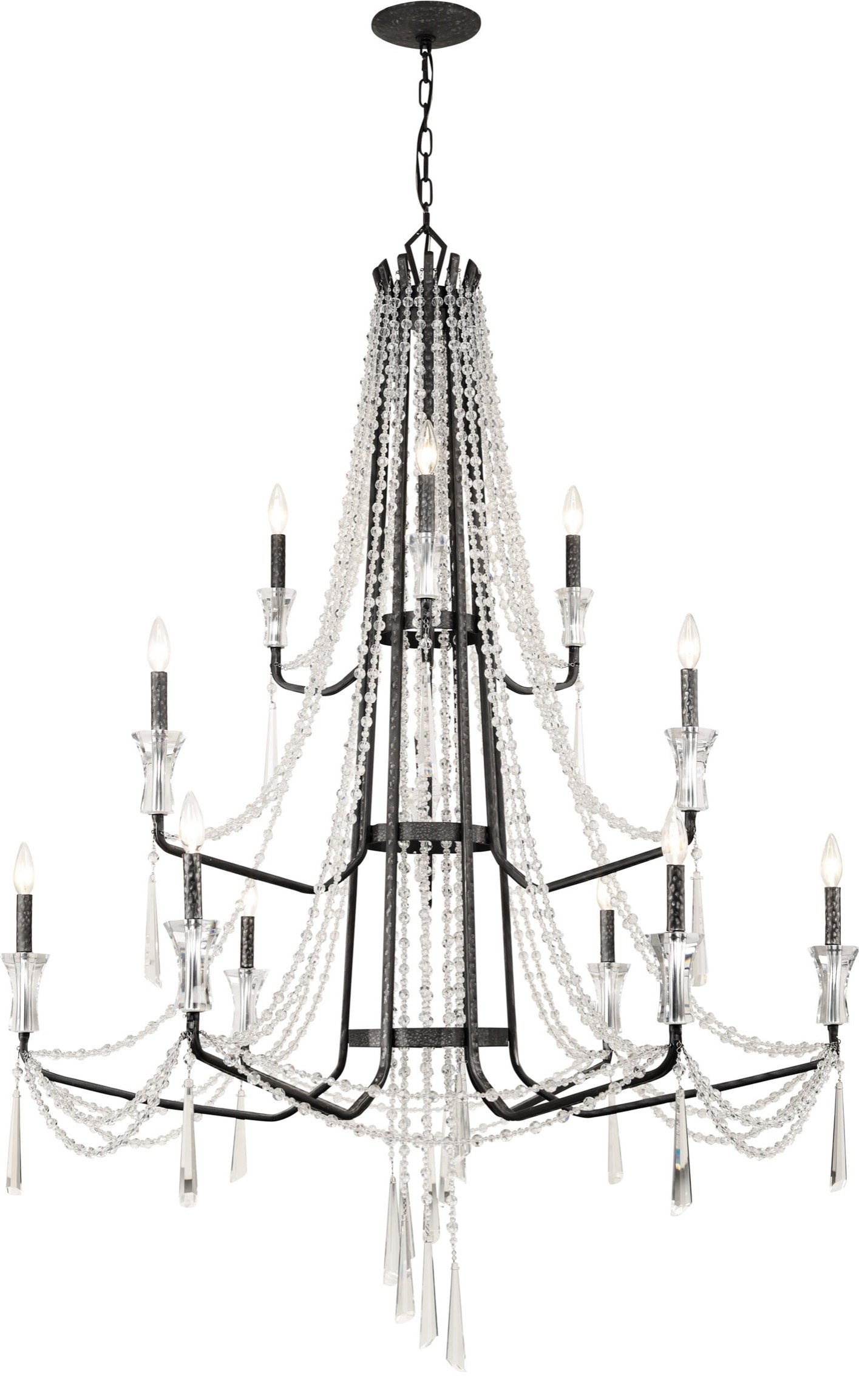 Barcelona Crystal Chandelier, Onyx, 18-LightsBy Varaluz