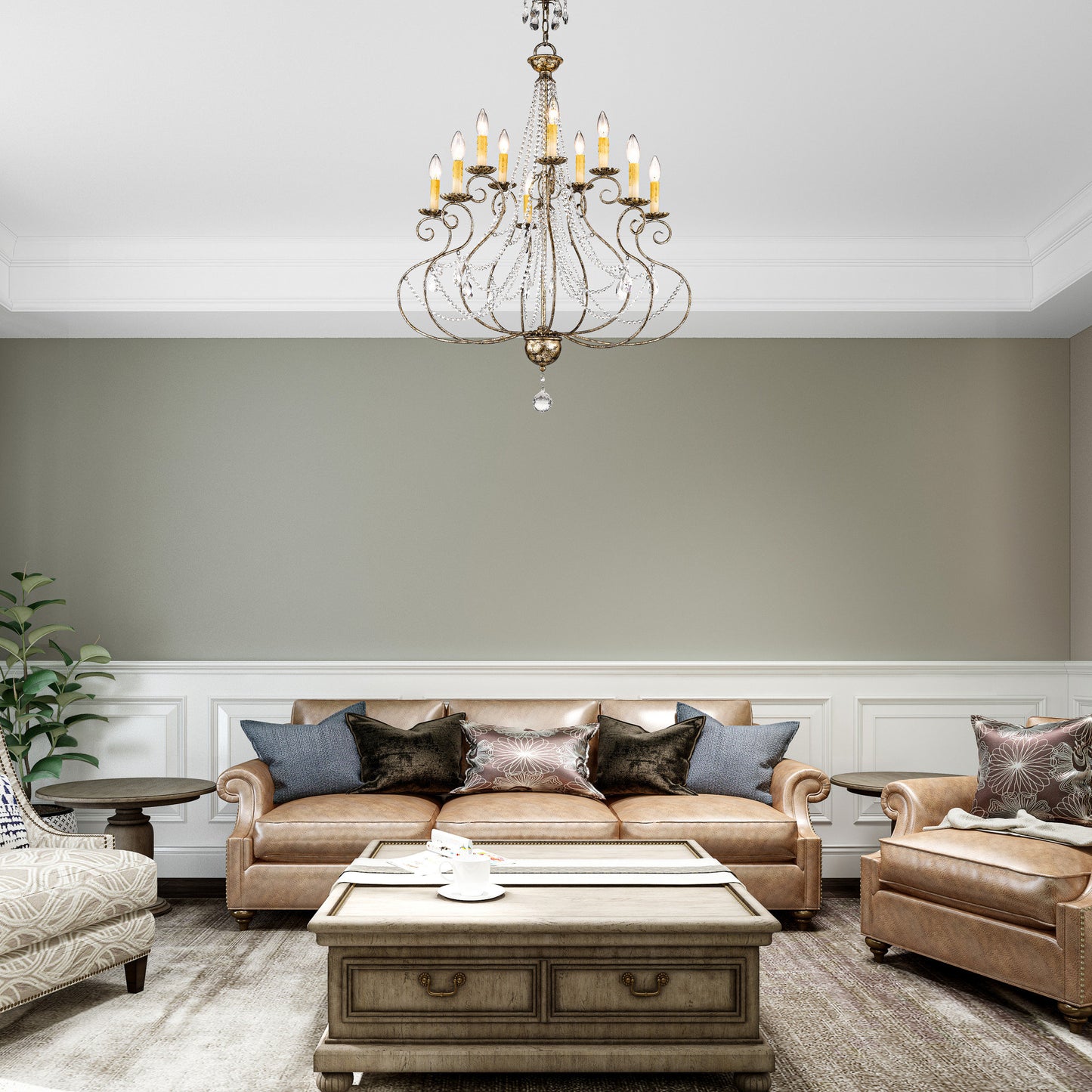 Livex Lighting 51909 Isabella 10 Light 2 Tier Chandelier - Hand AppliedBy Livex Lighting Inc.