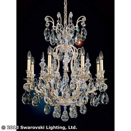 Schonbek 3771-48 9 Light Crystal Chandelier, Antique SilverBy Schonbek