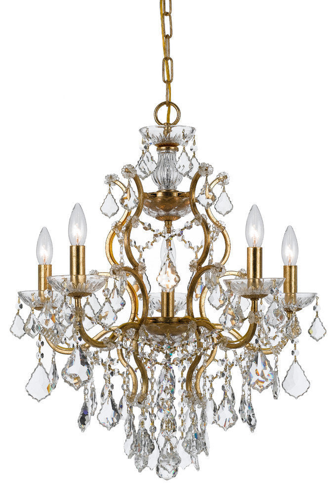 Filmore 6 Light Swarovski Strass Crystal Gold ChandelierBy Crystorama Lighting