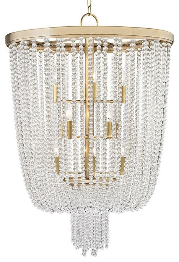 Royalton, 12 Light Pendant, Aged Brass Finish, Crystal ShadeBy Hudson Valley Lighting