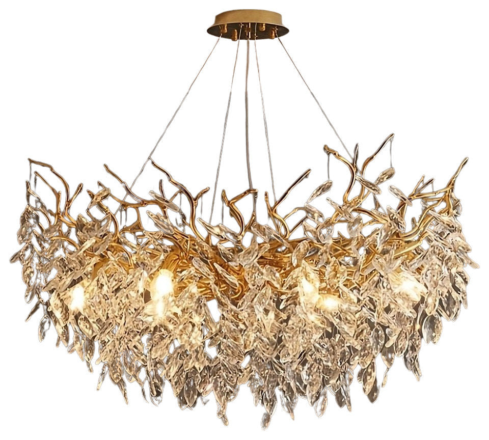 Albero Collection Crystal Ceiling Light Fixture, GoldBy Morsale.com