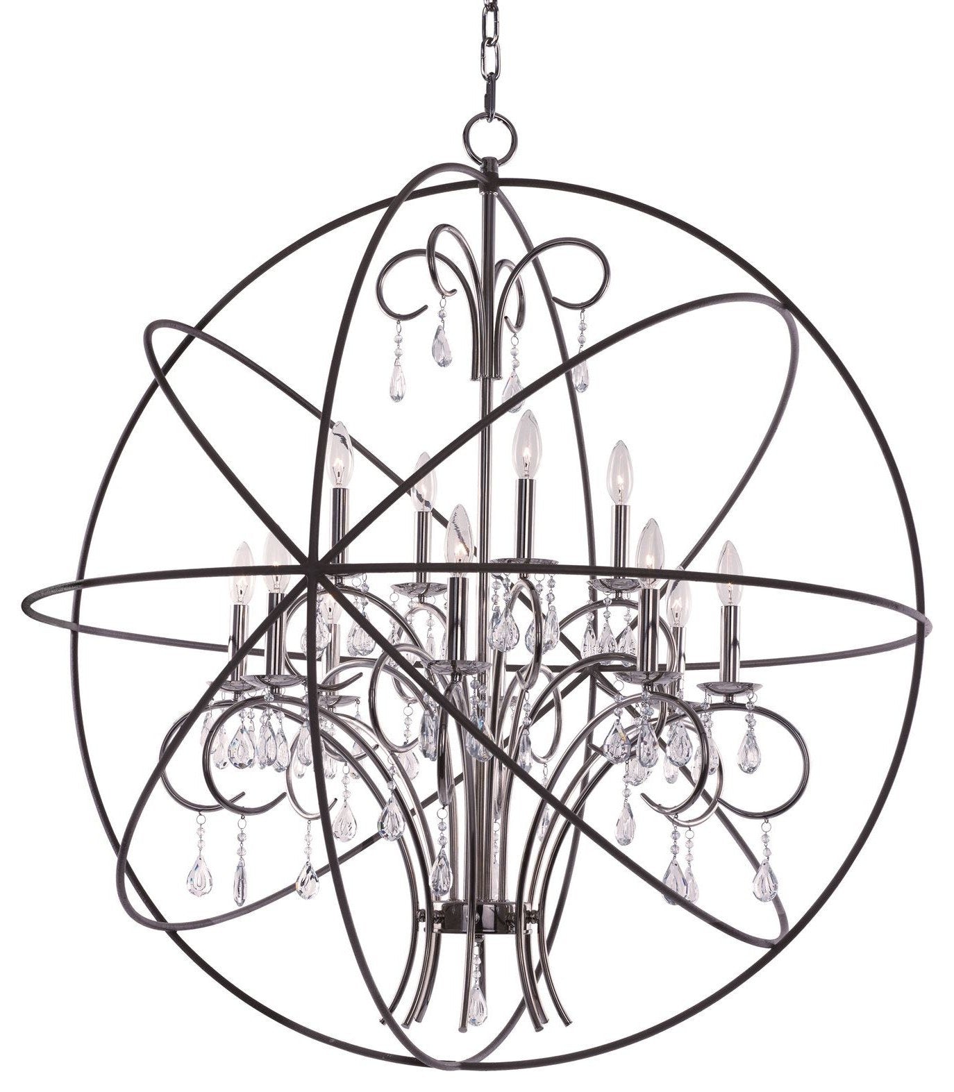 Orbit 12-Light Pendant, Anthracite and Polished NickelBy Maxim Lighting International