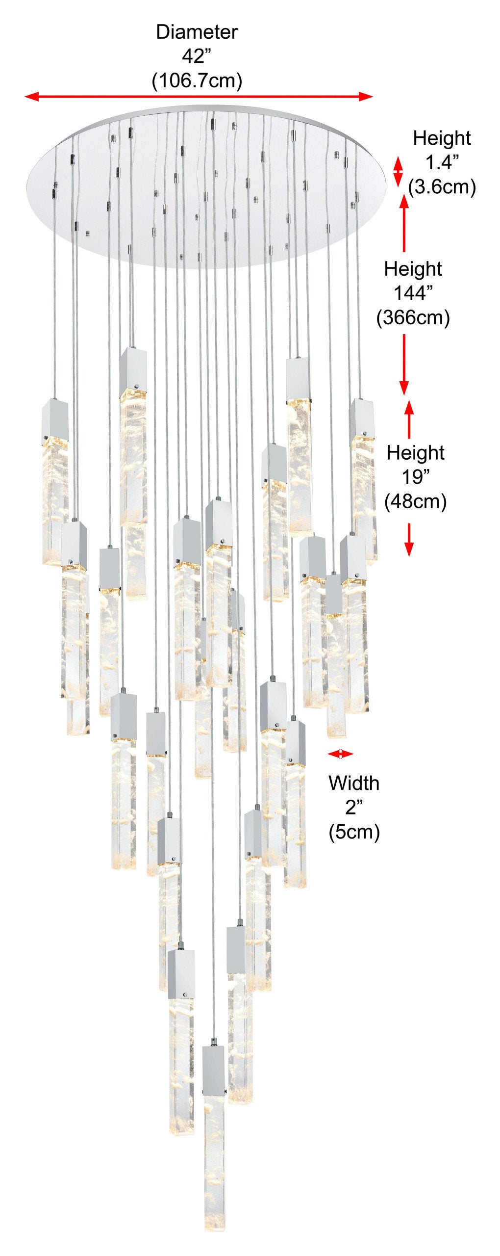 Home Living 42" Chandelier, ChromeBy Home Living
