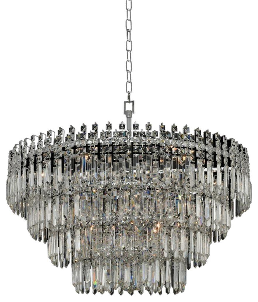 Pandoro 33" Chrome Crystal Pendant LightBy KALCO LIGHTING