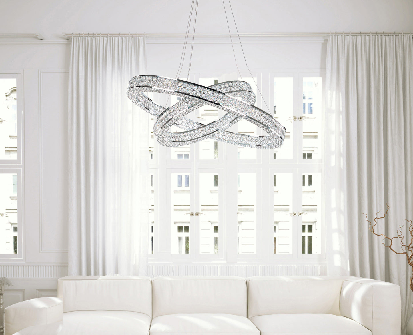 Maxim 39777 Eternity 30" Adjustable Ring LED Crystal Pendant - Polished ChromeBy Maxim Lighting International