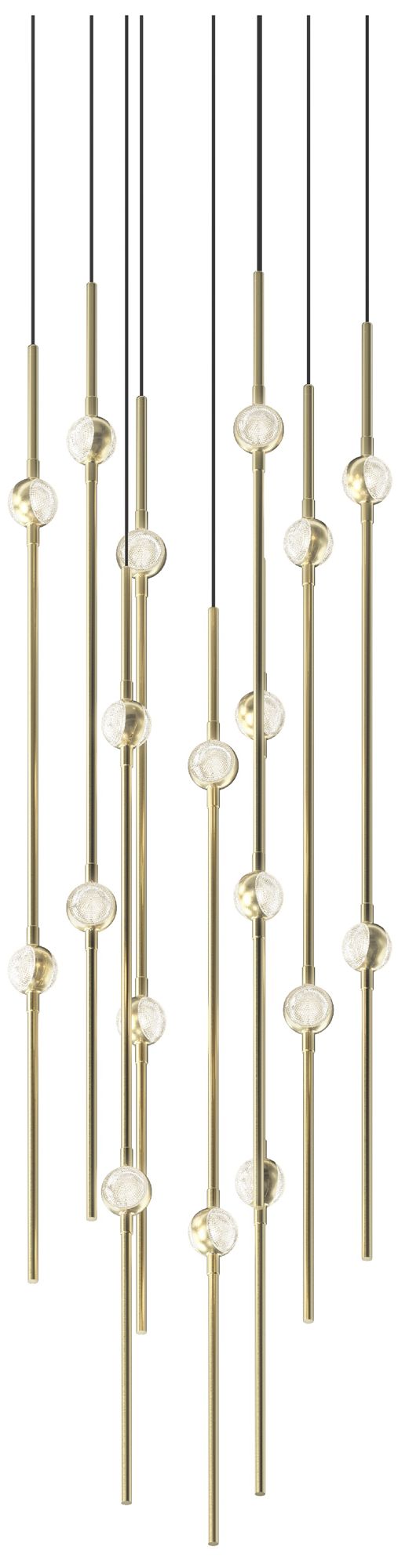 Aries 11.5"W Round Brass 3000K Short Clear Shade LED Pendant