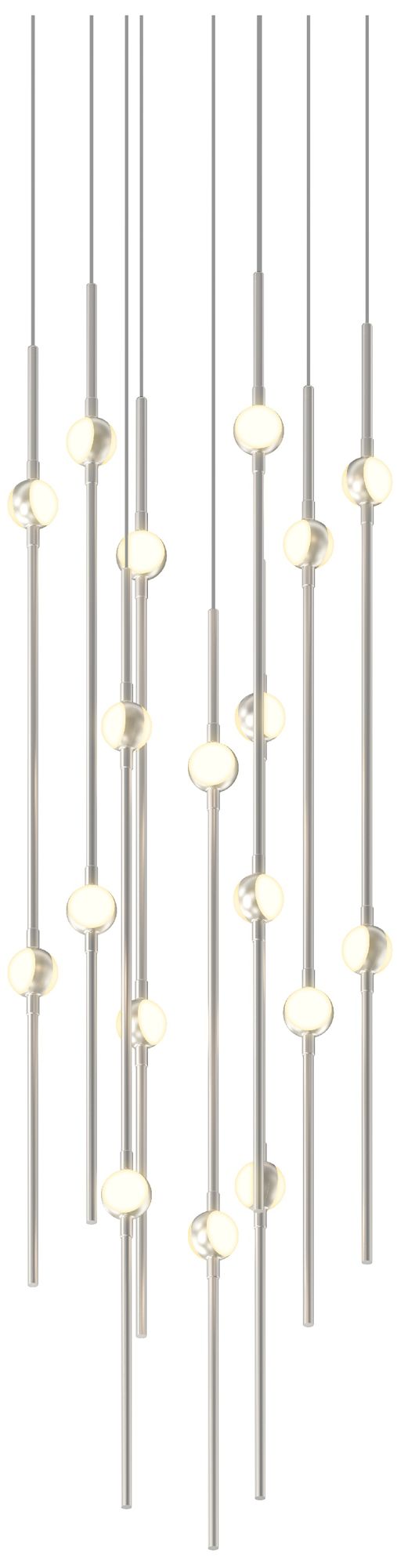 Aries 11.5"W Round Nickel 2700K Short White Shade LED Pendant