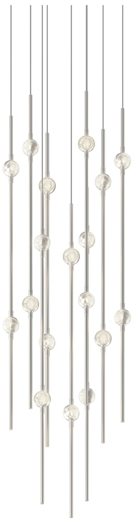 Aries 11.5"W Round Nickel 3000K Long Clear Shade LED Pendant