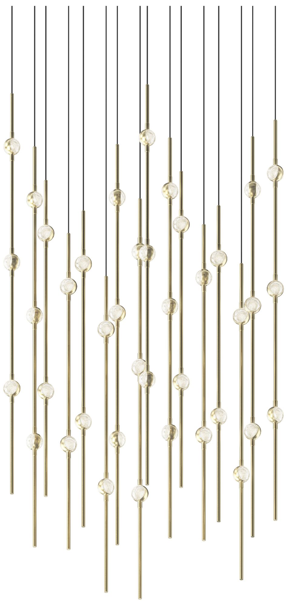 Aries 21.5"W Square Brass 3000K Short Clear Shade LED Pendant