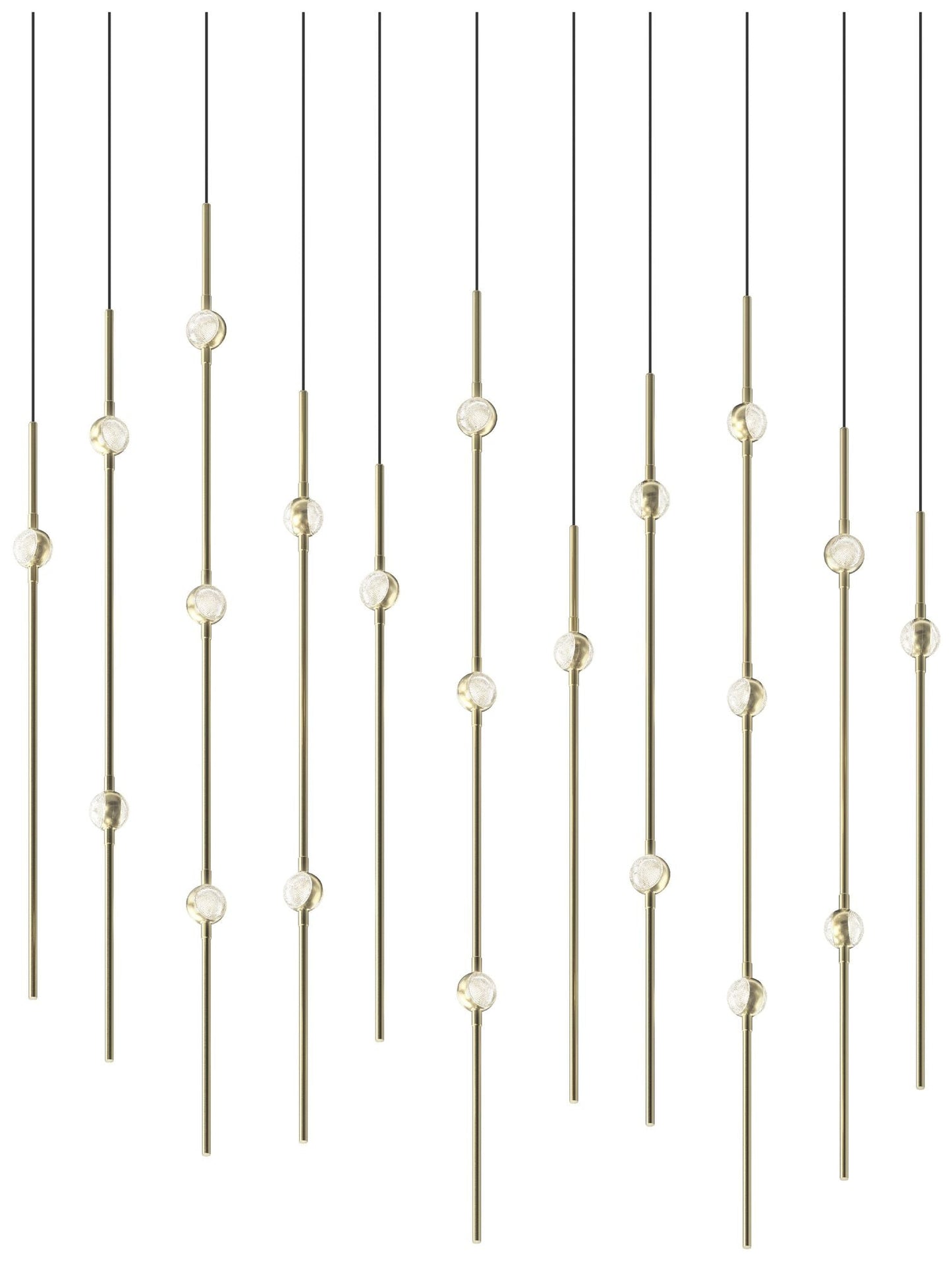 Aries 35.5"W Rectangle Brass 3000K Long Clear Shade LED Pendant