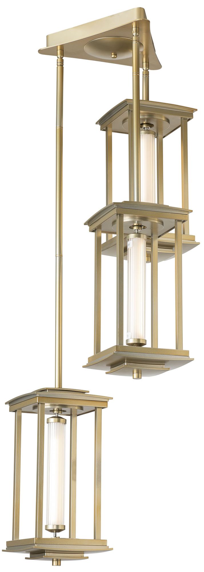 Athena 15.2" High Triple Modern Brass Lantern