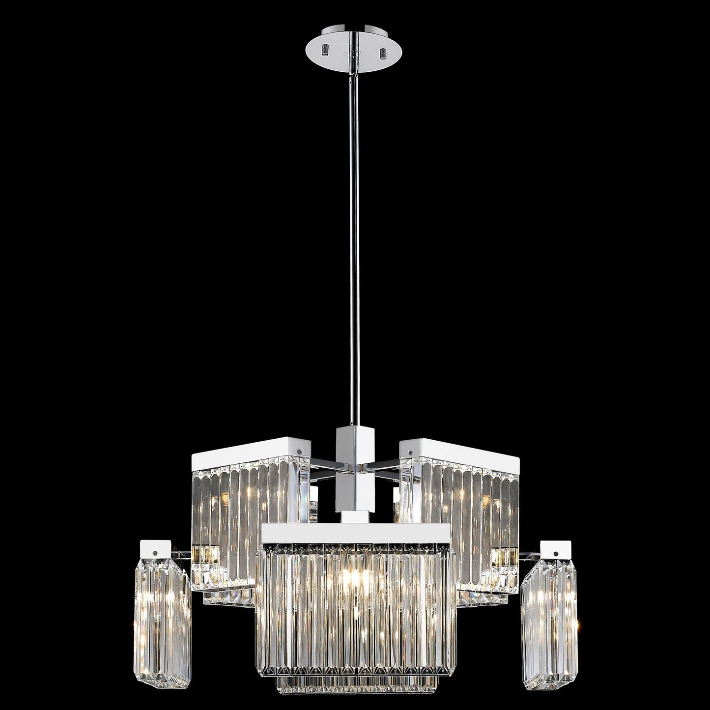 Avenue Lighting Broadway Collection Hanging Chandelier Polished Nickel