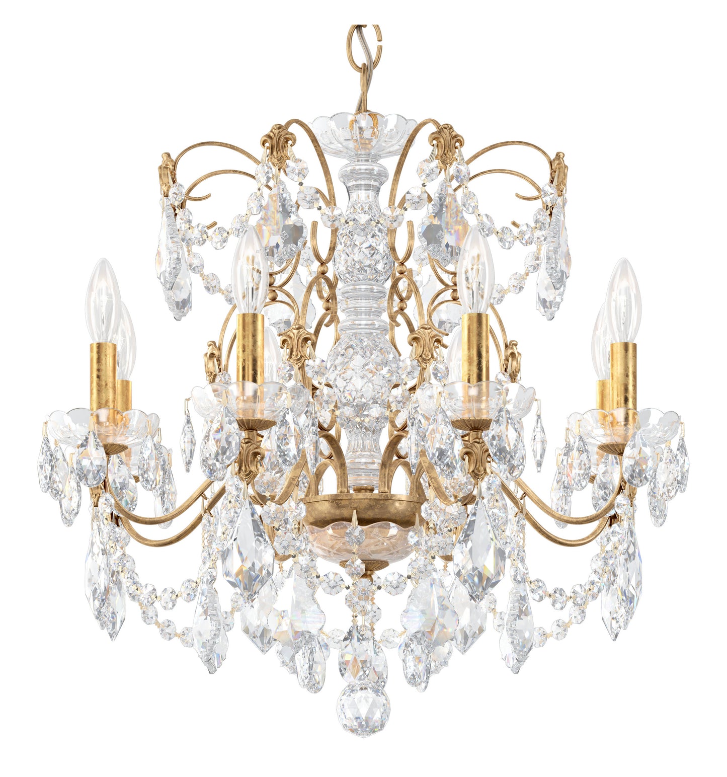 Century 8 Light Chandelier French Gold Clear Heritage CrystalBy Schonbek
