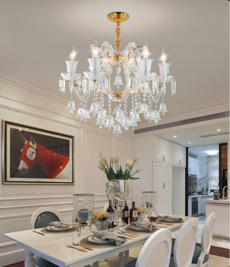 Villars-sur-Glane | European-style Wind Chime Luxury Crystal Candle Chandelier, 15 HeadsBy Miron Demid LLC