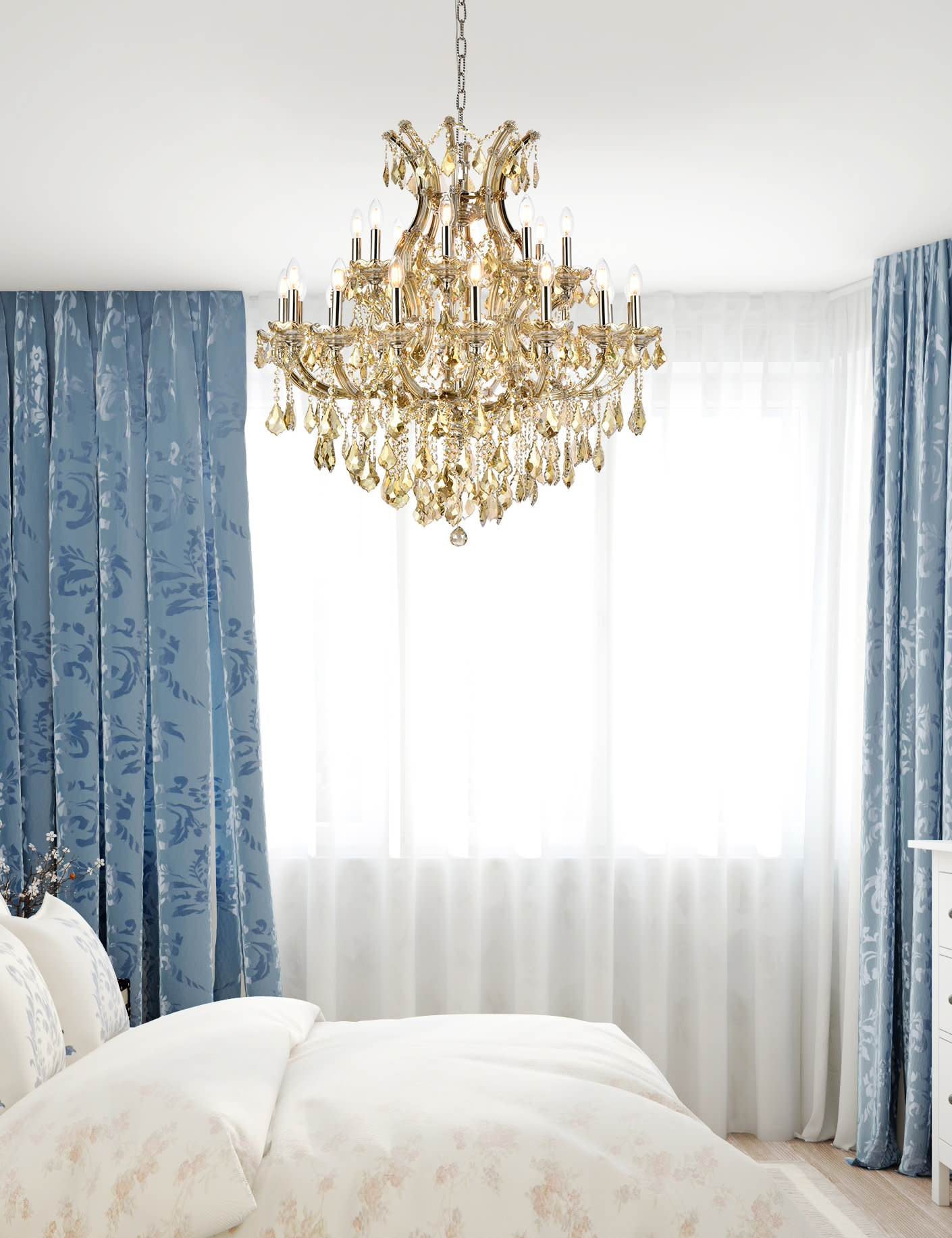 Elegant Lighting 2800D36-GT/RC Maria Theresa 24 Light 36"W - Golden TeakBy Elegant Furniture & Lighting
