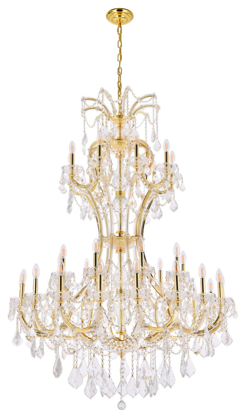 Elegant Lighting 2800D46/RC Maria Theresa 36 Light 46"W Crystal - GoldBy Elegant Furniture & Lighting