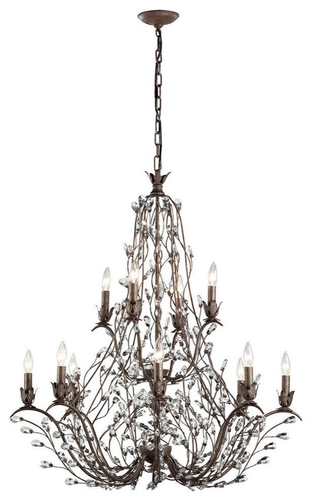 Sagemore 12-Light Chandelier, Bronze RustBy ELK Group International