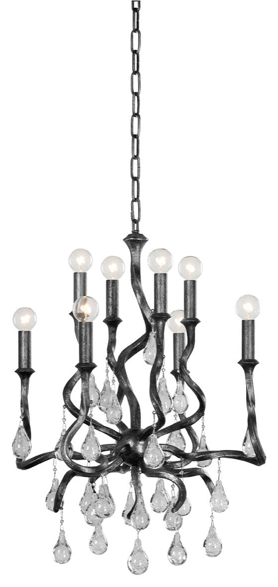Aveline 8-Light Chandelier, Black Silver LeafBy Corbett Lighting