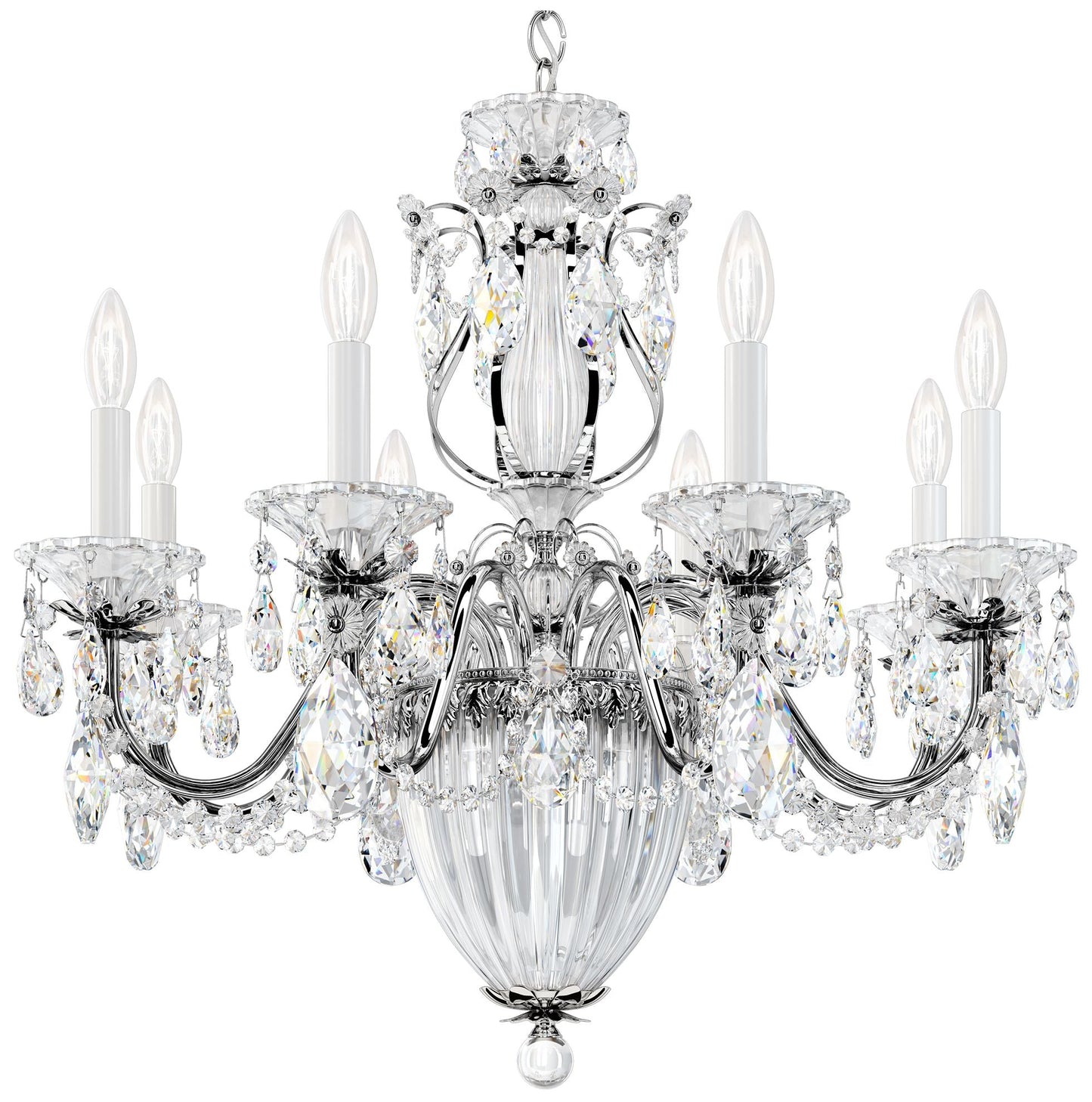 Bagatelle 24.5"H x 26.5"W 11-Light Crystal Chandelier in Silver