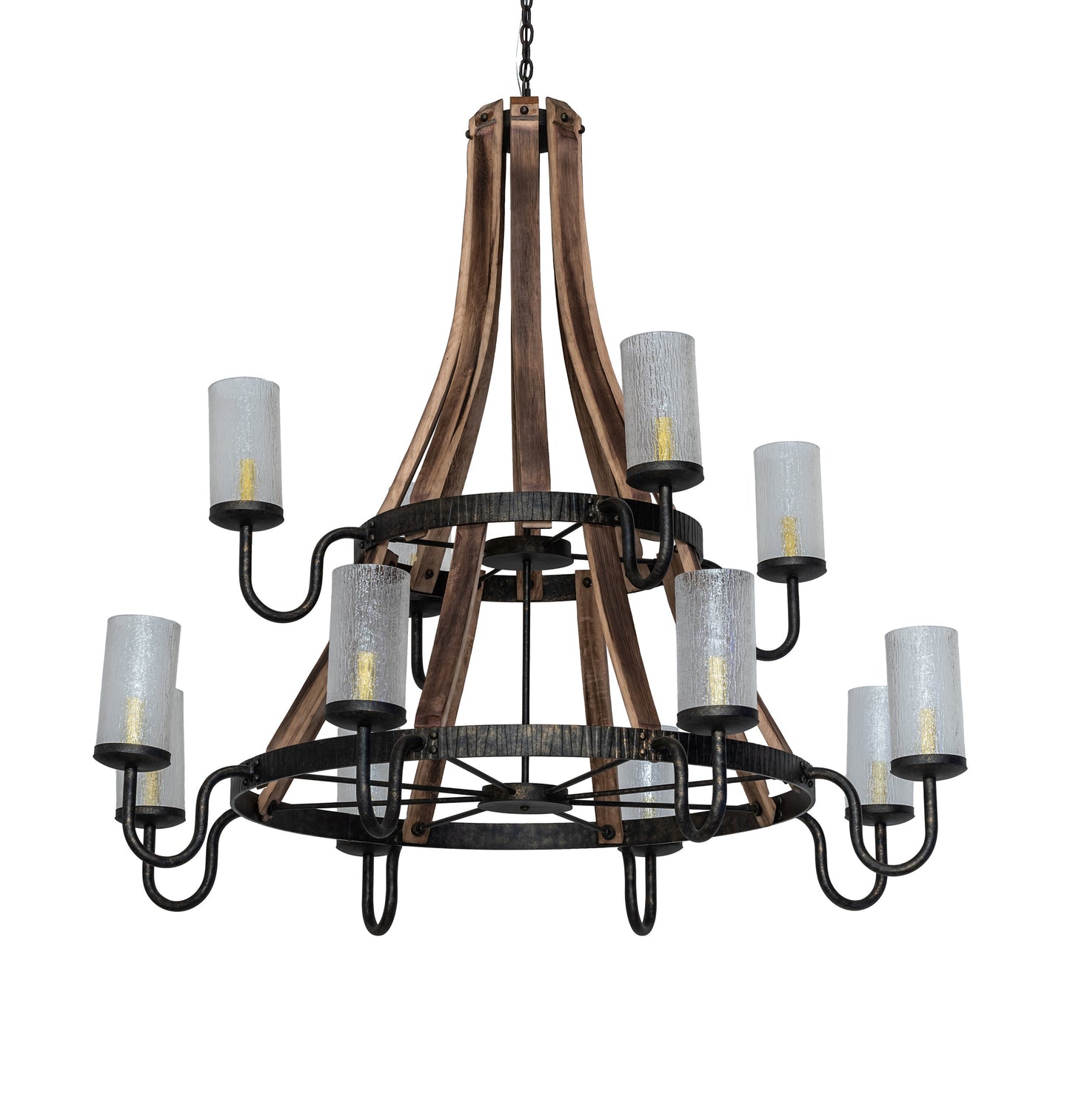 61" Wide Barrel Stave 12 Light ChandelierBy Meyda Lighting