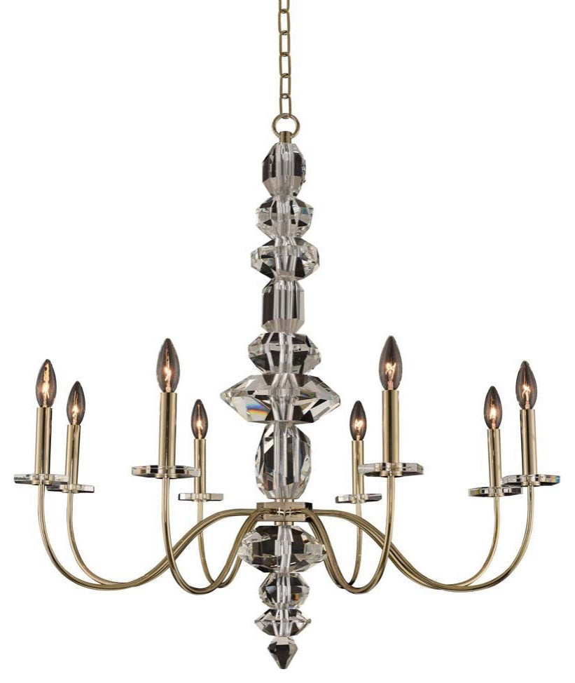 Allegri Bolivar Chandelier, Champagne Gold With Firenze Clear Crystal, 34.00By Allegri Crystal by Kalco Lighting