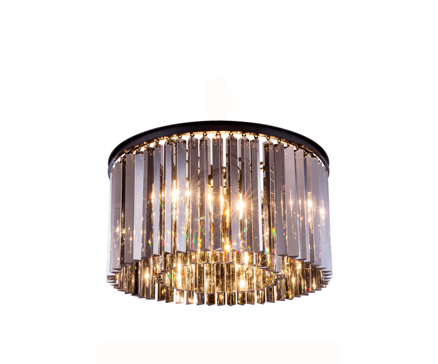 1208 Sydney Collection Flush Mount, Silver Shade, Mocha BrownBy Elegant Furniture & Lighting