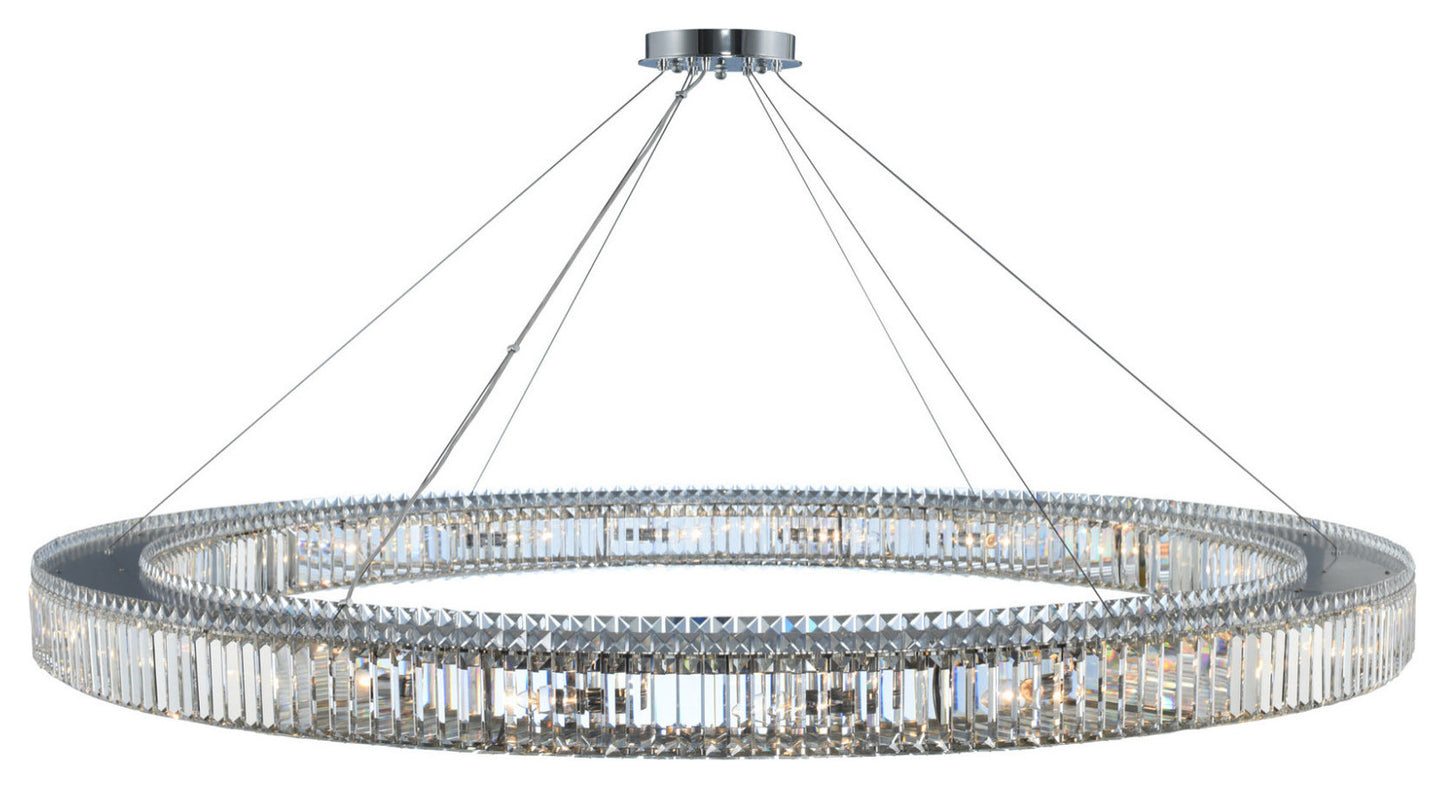 Allegri 11716-FR001 Rondelle 72"W Ring Chandelier - ChromeBy Allegri Crystal by Kalco Lighting