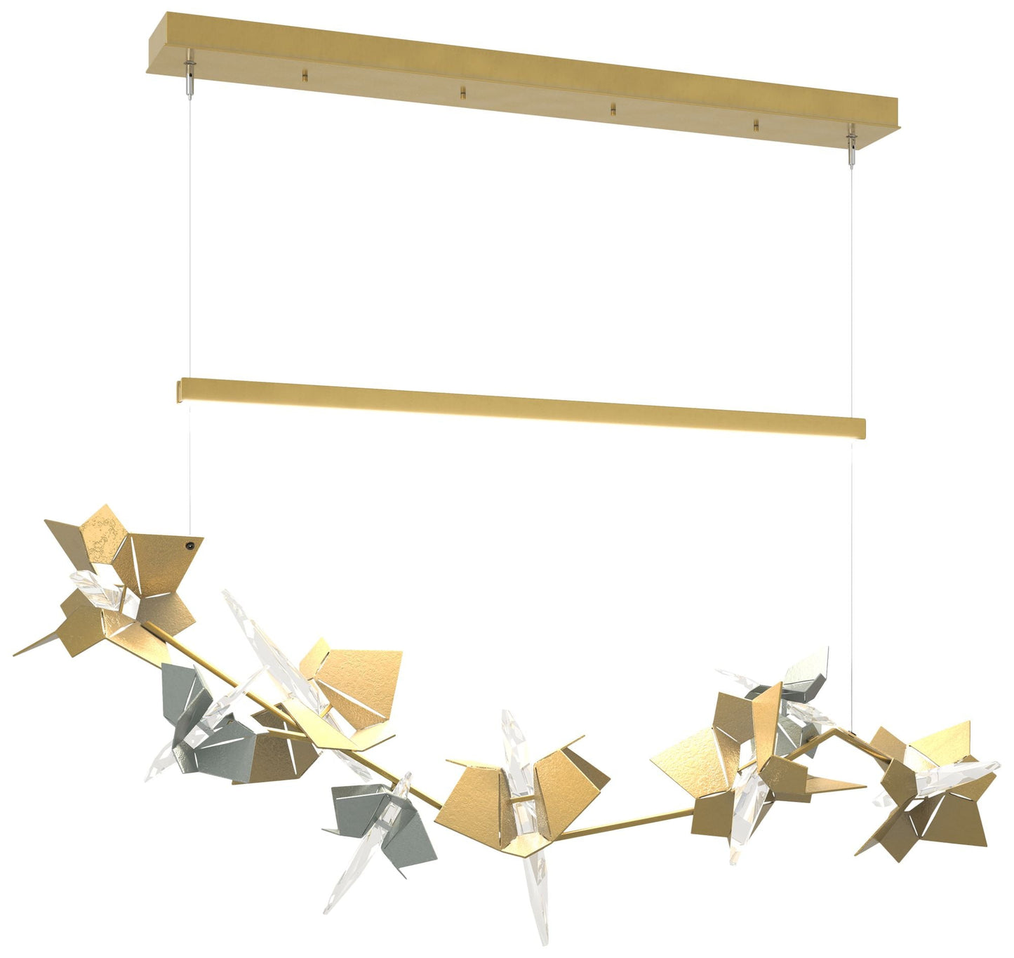 Belladonna 50.3"W Accented Modern Brass Standard LED Pendant