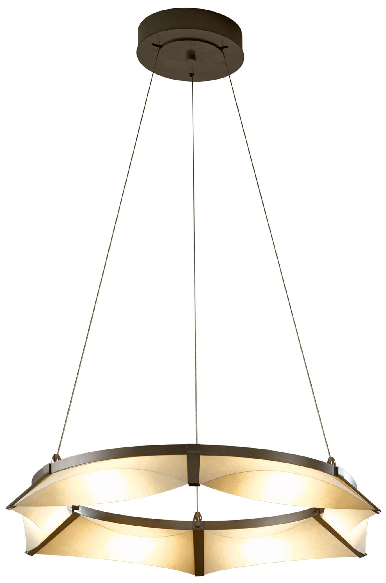 Bento LED Pendant - Dark Smoke Finish - Spun Frost Shade - Standard Height