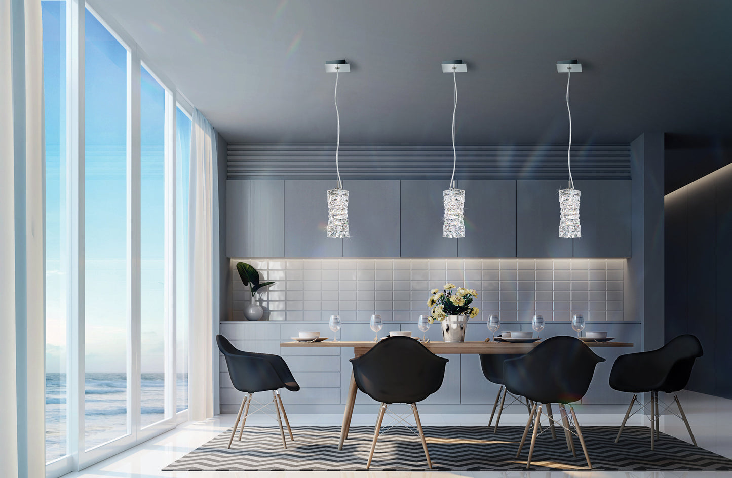 Schonbek Stw410N-Ss1S 1 Light Crystal Pendant, Stainless SteelBy Schonbek