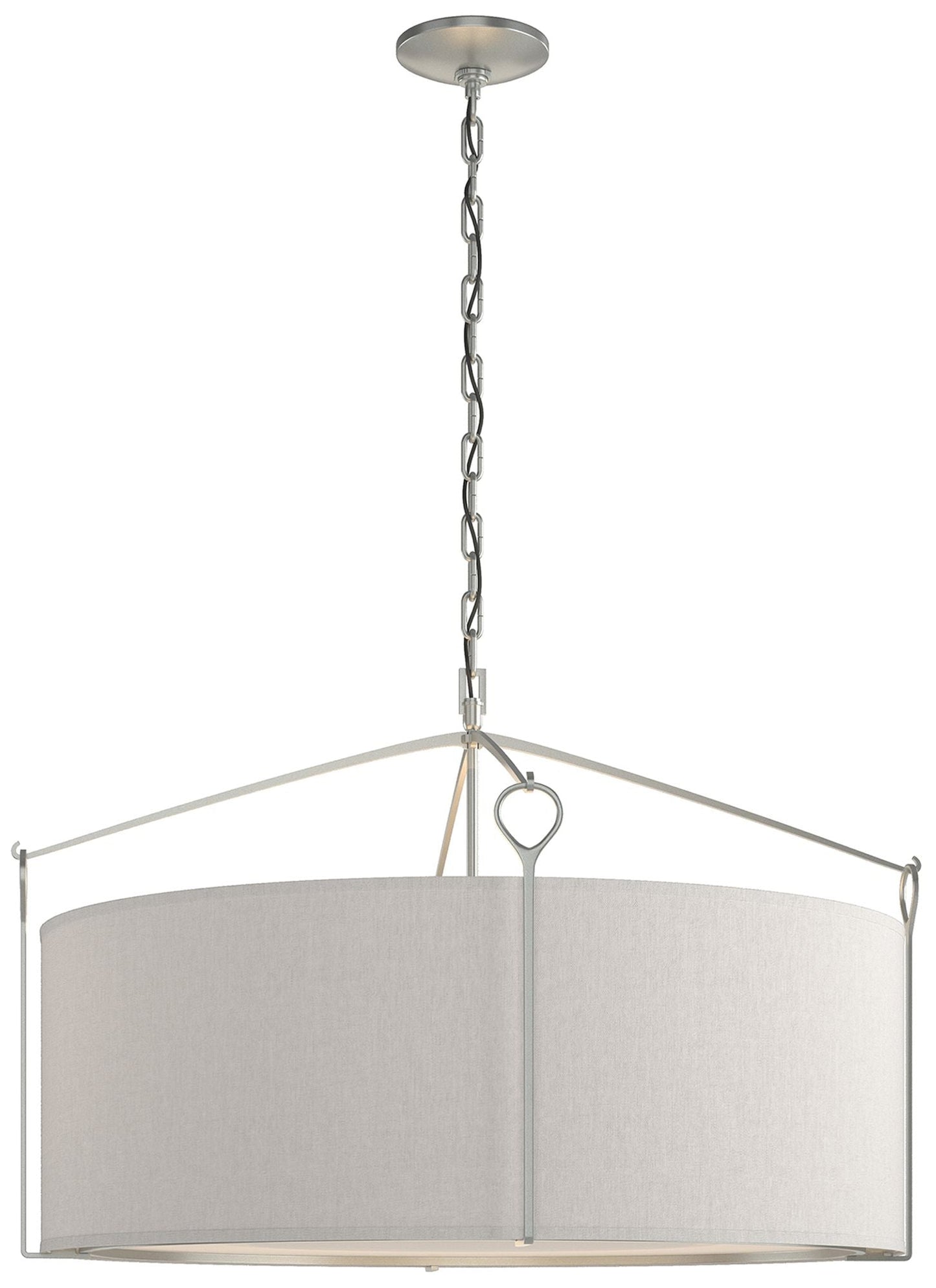 Bow Large Pendant - Vintage Platinum Finish - Flax Shade