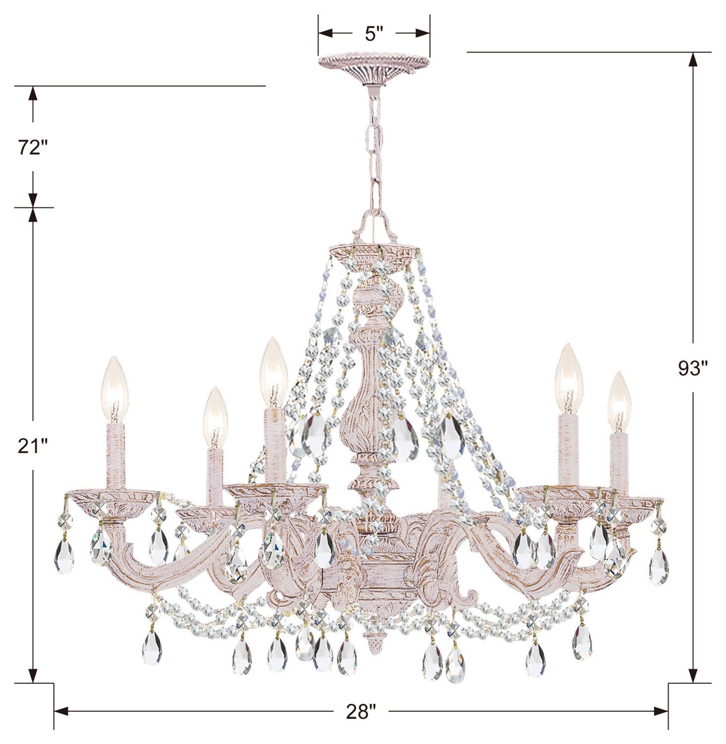 Crystorama Lighting Group 5026-CL-S Paris Market 6 Light 28"W - Venetian BronzeBy Crystorama Lighting