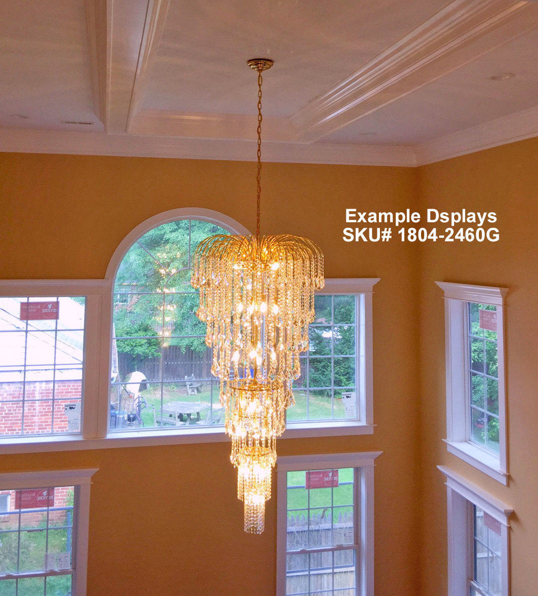 Artistry Lighting Falls Collection Hanging Crystal Chandelier 36x70, GoldBy Artistry Lighting