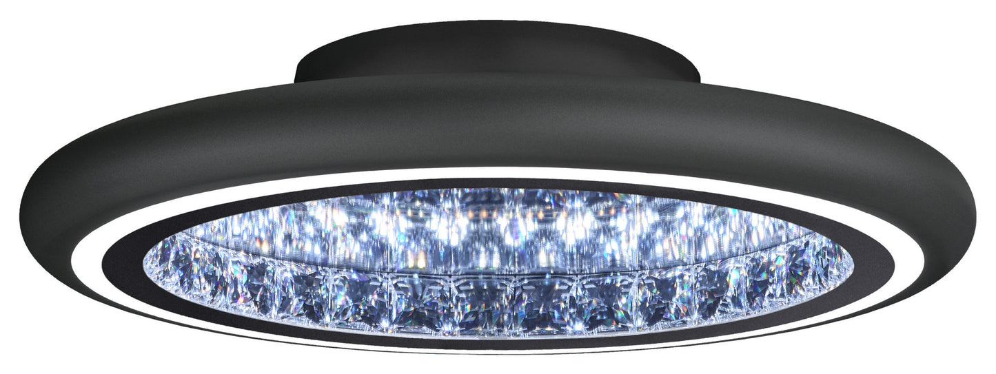 Schonbek Mfc221N-Bk1S 1 Light Crystal Semi-Flush, BlackBy Schonbek
