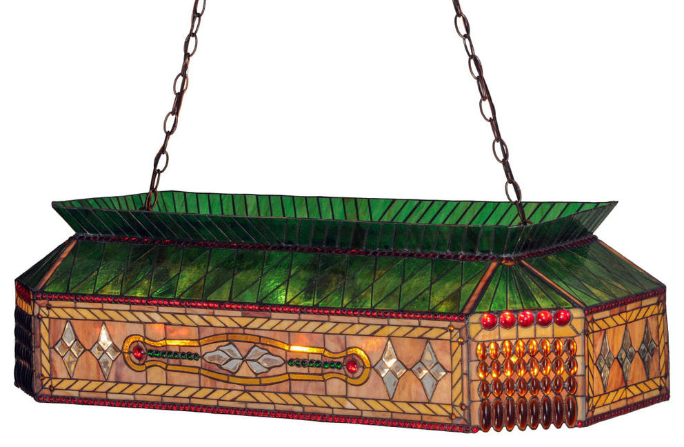 Meyda Tiffany 50159 Gold Fringe 9 Light 40"W Billiard Chandelier - TiffanyBy Meyda Lighting