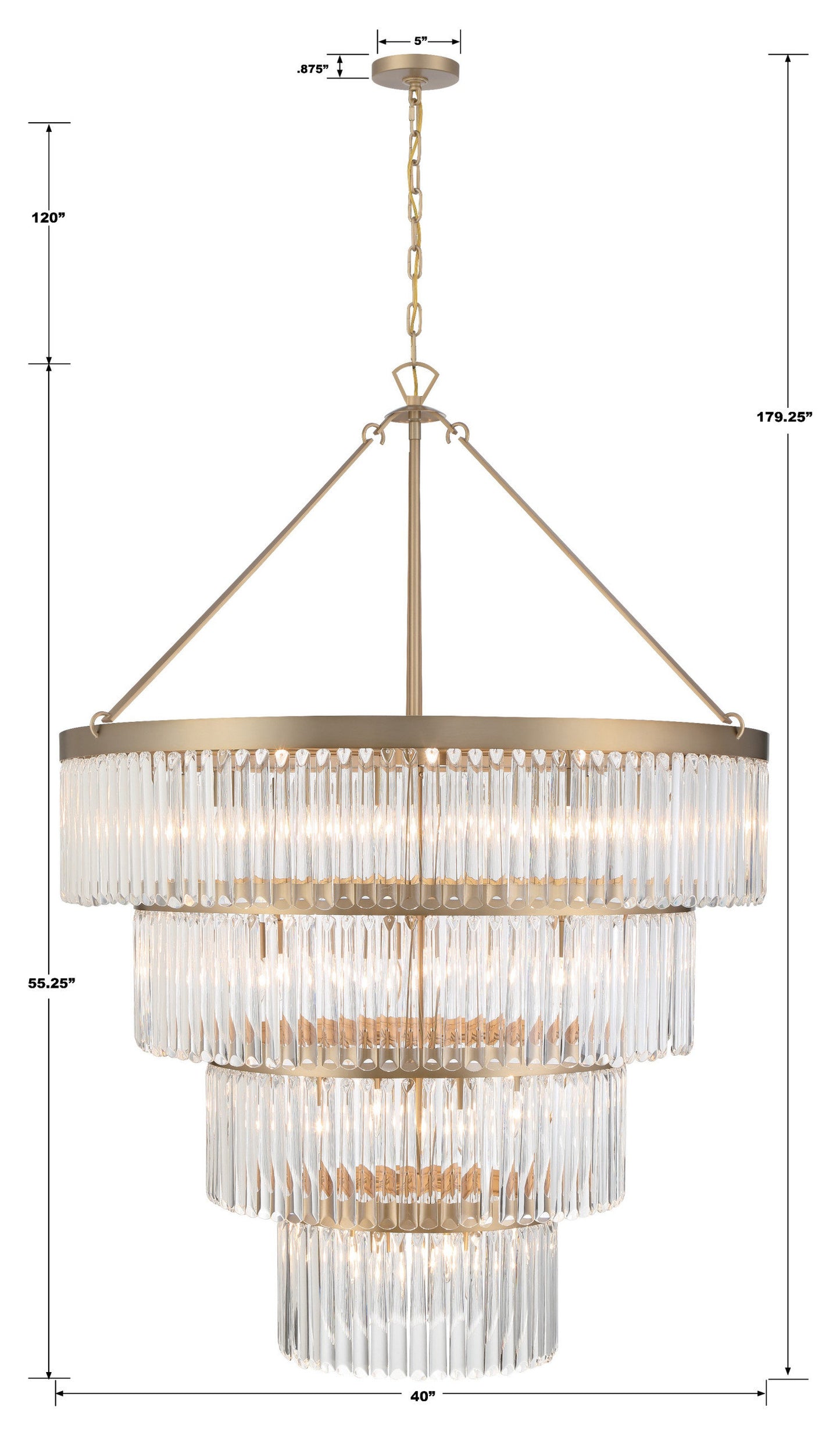Emory 22-Light Modern Gold Chandelier, Clear GlassBy Crystorama Lighting